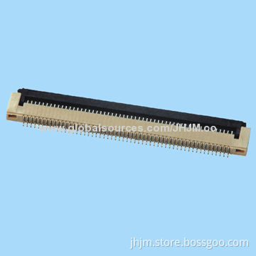 0.5mm pitch,1.5mm H,ZIF front-flip,lower contact,right angle/SMT,4-60 pins FPC connector for mobile